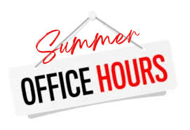 Sign with red lettering office hours